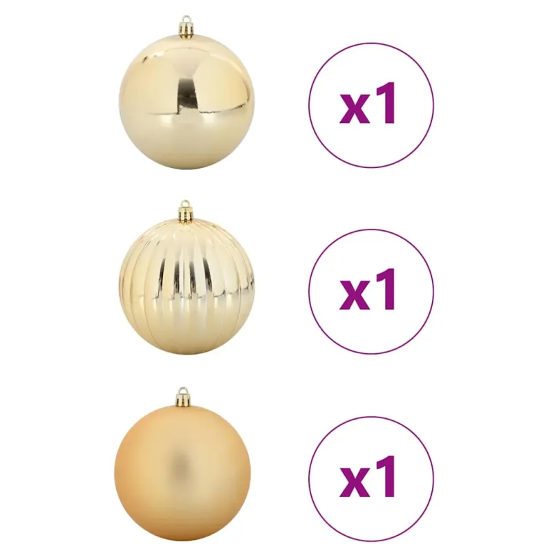 Kalėdinis Kabinamas Rinkinys XXL 3 pcs Auksinė Plastmasė