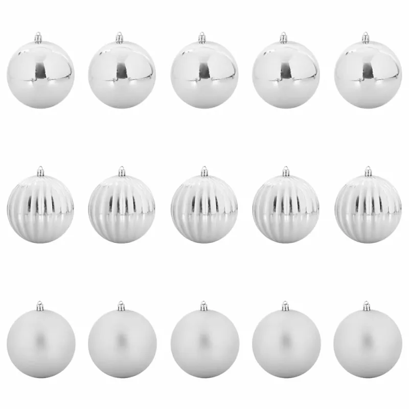 Kalėdų Burbulų Rinkinys XL 15 pcs Sidabro Plastmasė