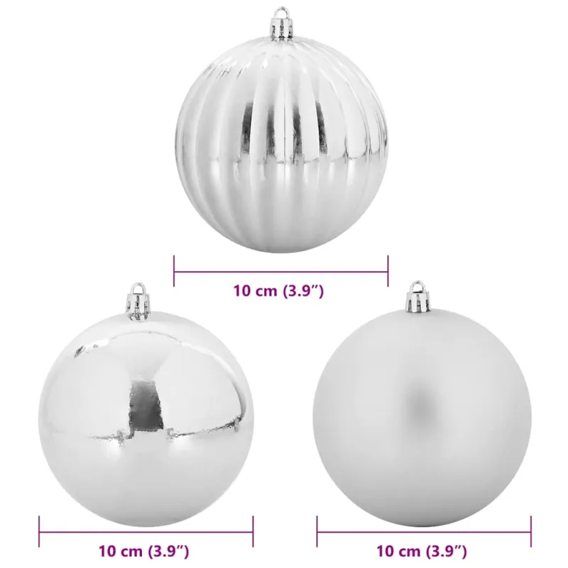 Kalėdų Burbulų Rinkinys XL 15 pcs Sidabro Plastmasė