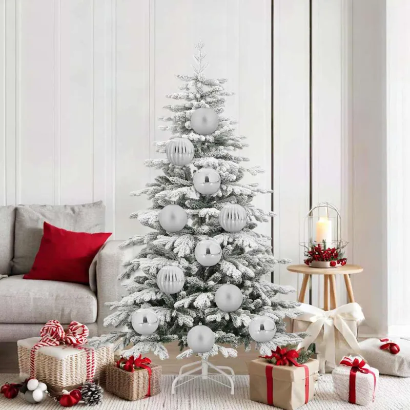 Kalėdinis Kamuoliukų Rinkinys XL 9 pcs Sidabro Plastmasė