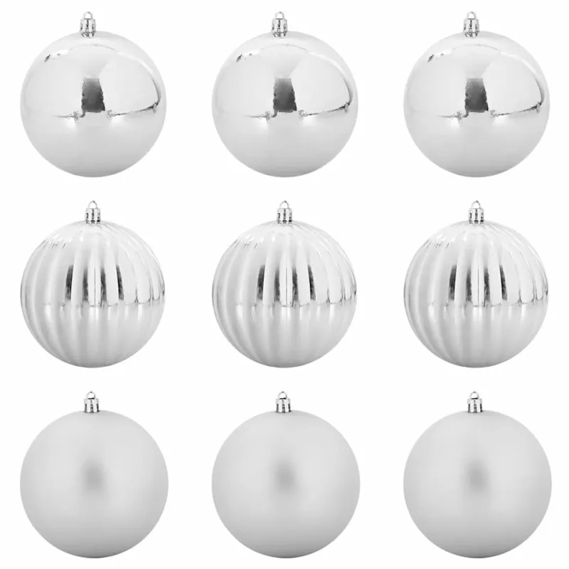 Kalėdinis Kamuoliukų Rinkinys XL 9 pcs Sidabro Plastmasė