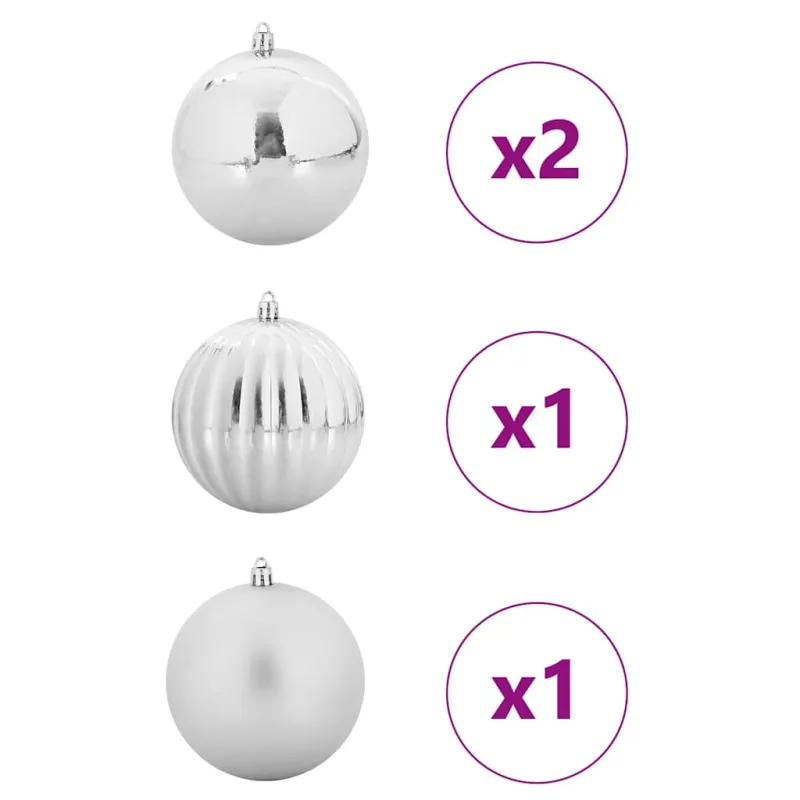Kalėdų Rūkelių Rinkinys XXL 4 pcs Sidabro Plastmasė