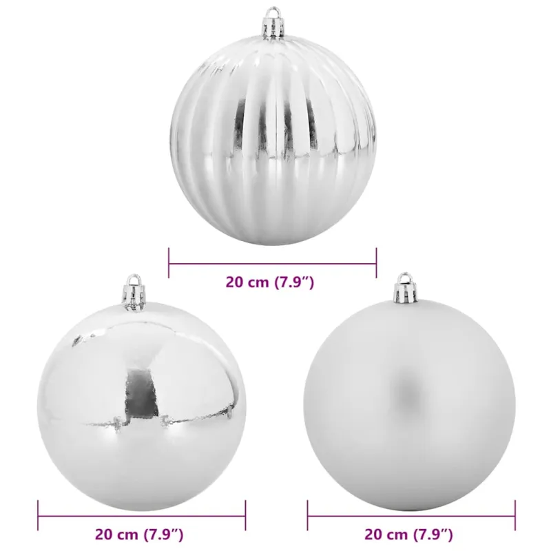 Kalėdų Rūkelių Rinkinys XXL 4 pcs Sidabro Plastmasė