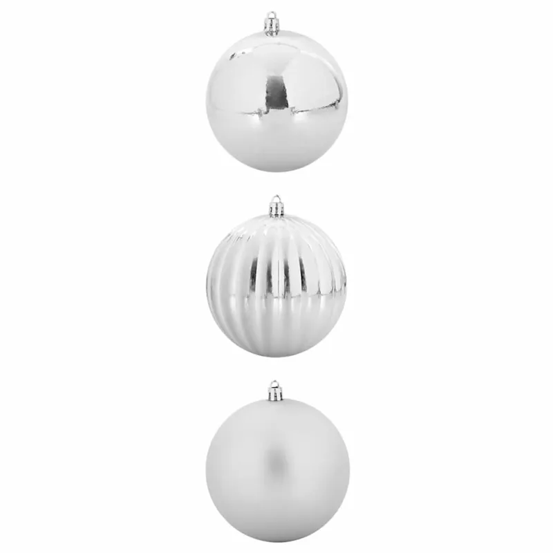Kalėdinių Kamuoliukų Rinkinys XXL 3 pcs Sidabro Plastmasė