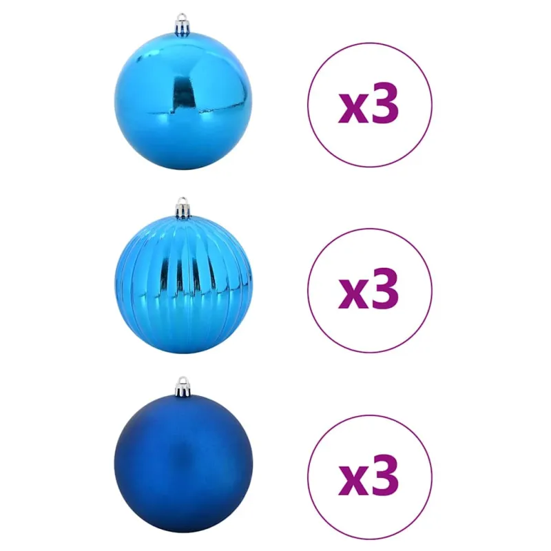 Kalėdinis kamuoliukų rinkinys XL 9 pcs Mėlyna Plastmasė