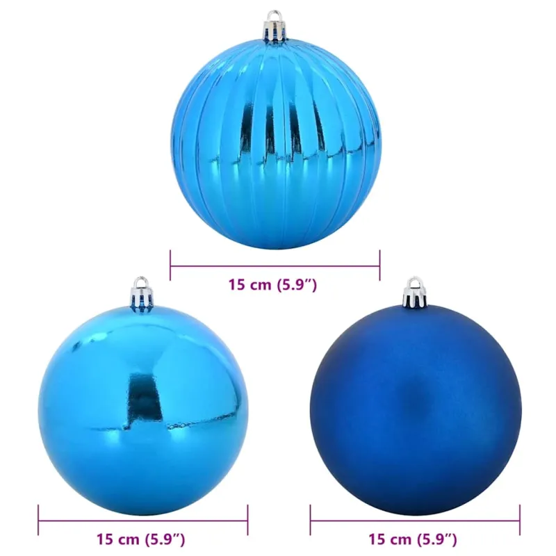 Kalėdinis kamuoliukų rinkinys XL 9 pcs Mėlyna Plastmasė