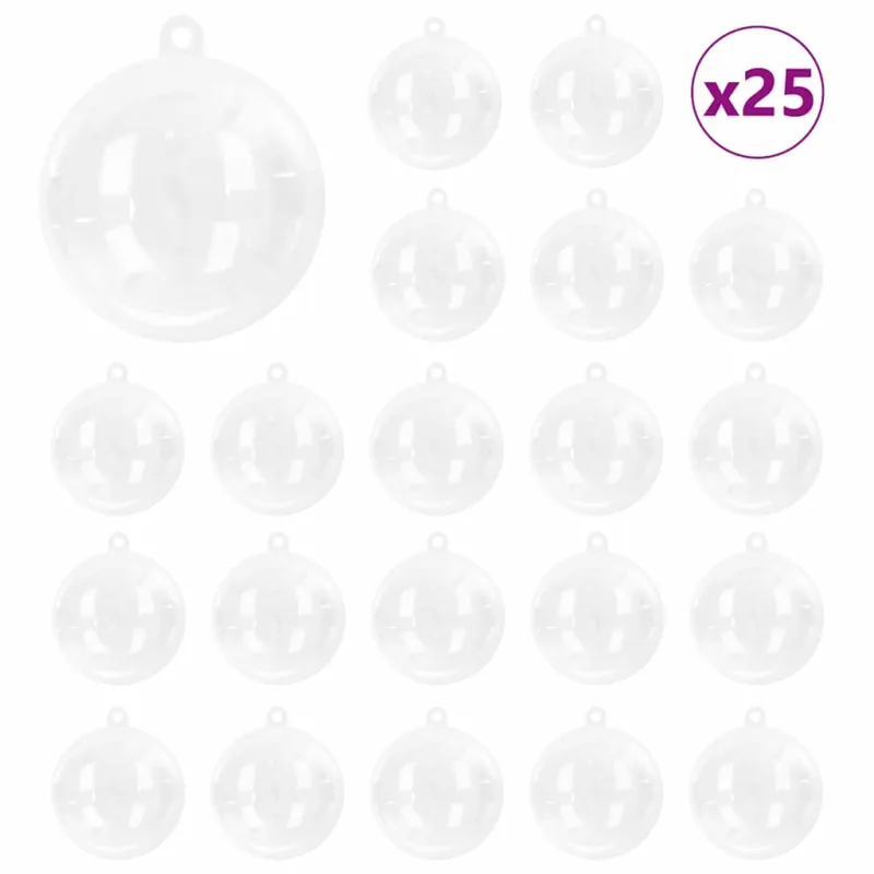 Kalėdinių Kraitės Rinkinys 25 pcs Skaidrus Ø 10 cm