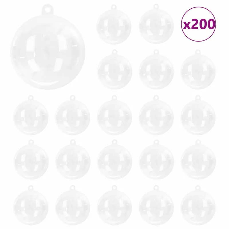 Kalėdinių Kraitės Rinkinys 200 pcs Skaidrus Ø 5 cm