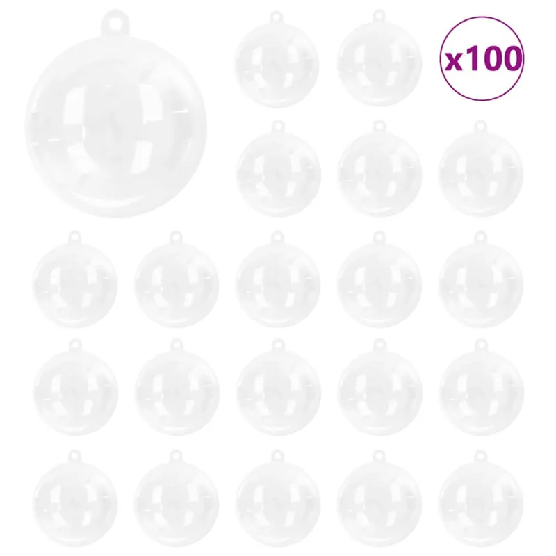 Kalėdinių Kraitės Rinkinys 100 pcs Skaidrus Ø 8 cm