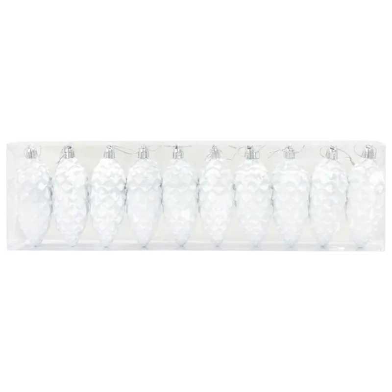 Kalėdų puošmena su pušų kankorėžiais 40 pcs Balta Plastmasė