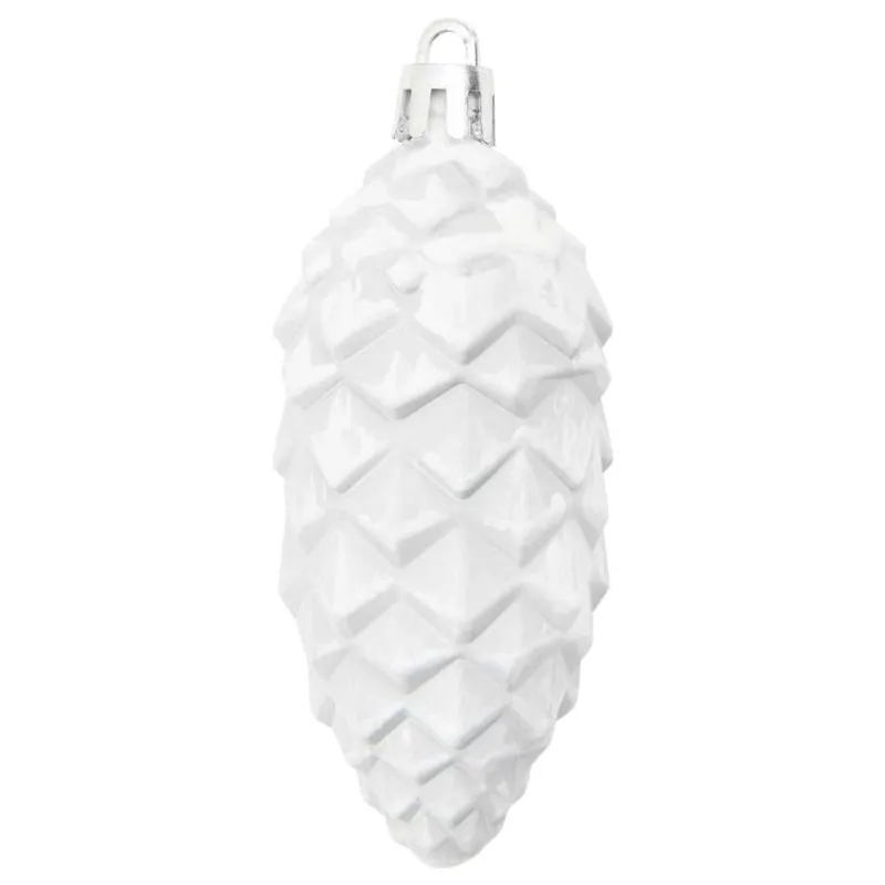 Kalėdų puošmena su pušų kankorėžiais 40 pcs Balta Plastmasė