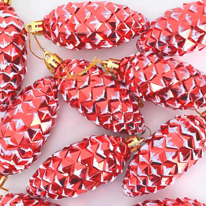 Kalėdų puošmena su pušų kankorėžiais 40 pcs Raudona Plastmasė