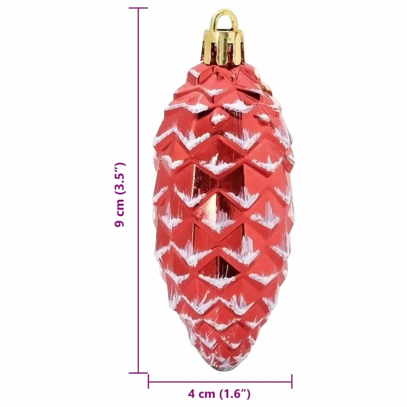 Kalėdų puošmena su pušų kankorėžiais 40 pcs Raudona Plastmasė