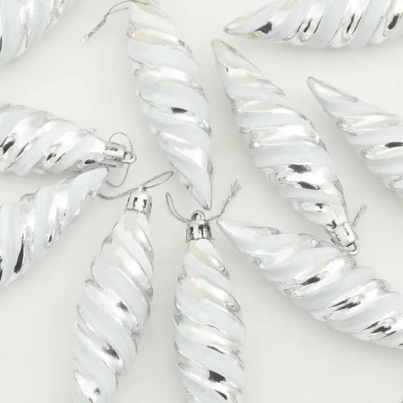 Kalėdinis spiralinis kamuolys 40 pcs Sidabro Plastmasė