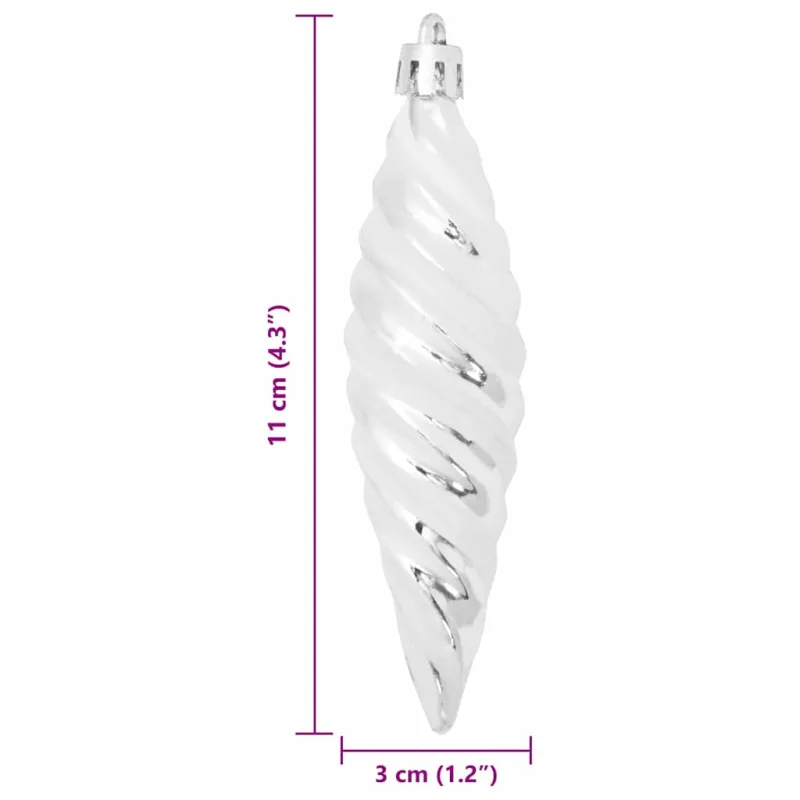 Kalėdinis spiralinis kamuolys 40 pcs Sidabro Plastmasė