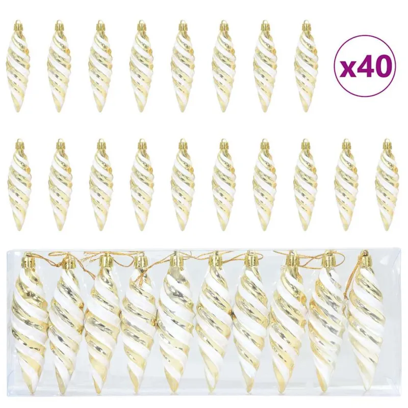 Kalėdinis spiralinis kamuolys 40 pcs Auksinė Plastmasė