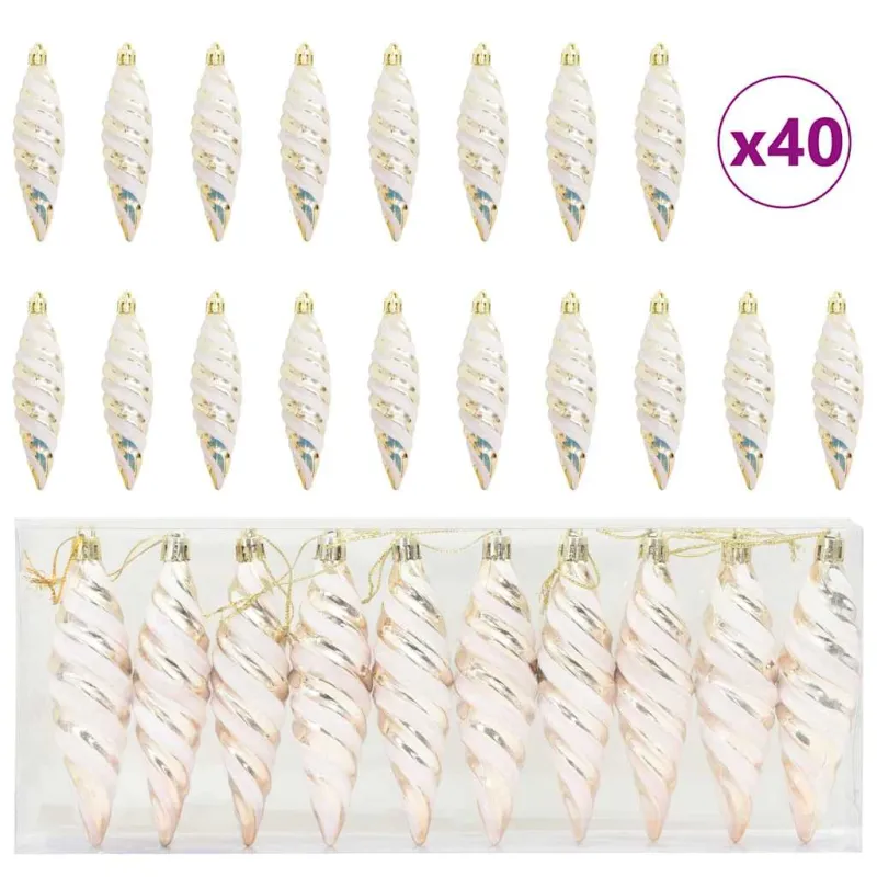 Kalėdinis spiralinis kamuolys 40 pcs šampano Plastmasė