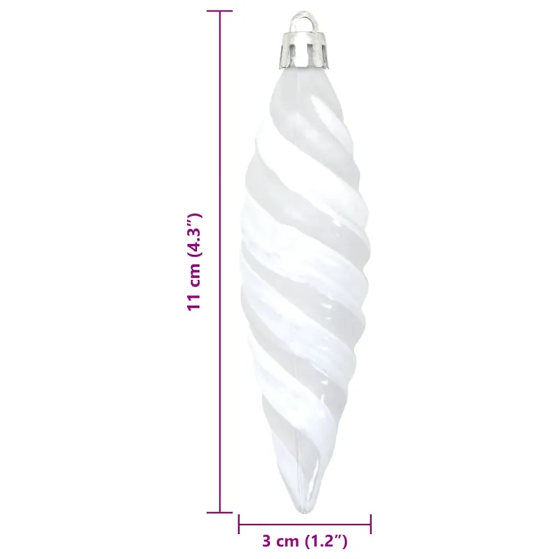 Kalėdinis spiralinis kamuolys 40 pcs Balta Plastmasė