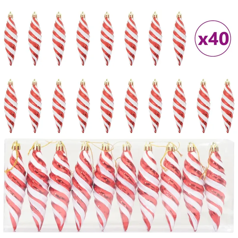 Kalėdinis spiralinis kamuolys 40 pcs Raudona Plastmasė