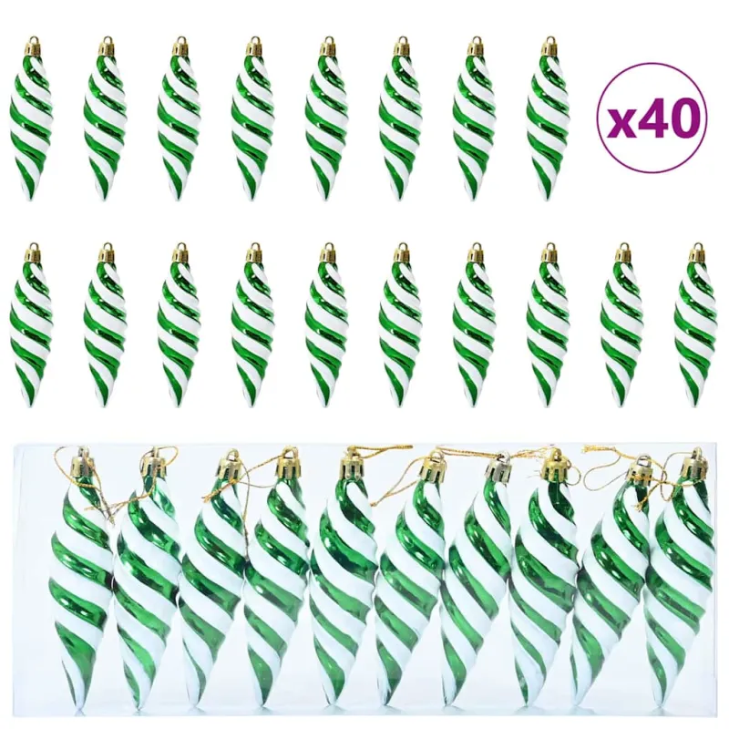 Kalėdinis spiralinis kamuolys 40 pcs Žalia Plastmasė