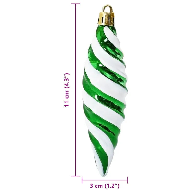Kalėdinis spiralinis kamuolys 40 pcs Žalia Plastmasė