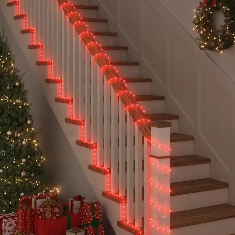 Virvės Šviesa su 1200 LED Raudona 50 m PVC