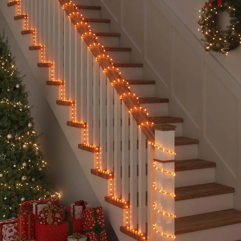 Virvės Šviesa su 2400 LED Šilta balta 100 m PVC
