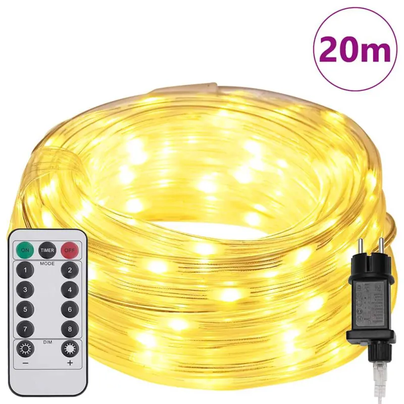 Virvės Šviesa su 480 LED Šilta balta 20 m PVC
