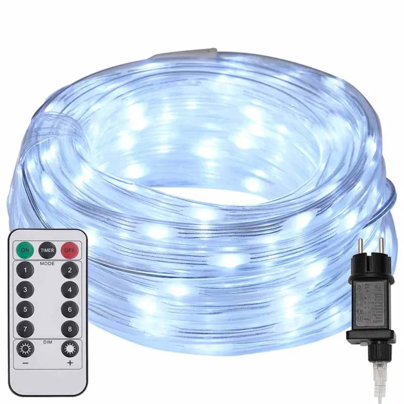 Virvės Šviesa su 120 LED Šalta balta 5 m PVC