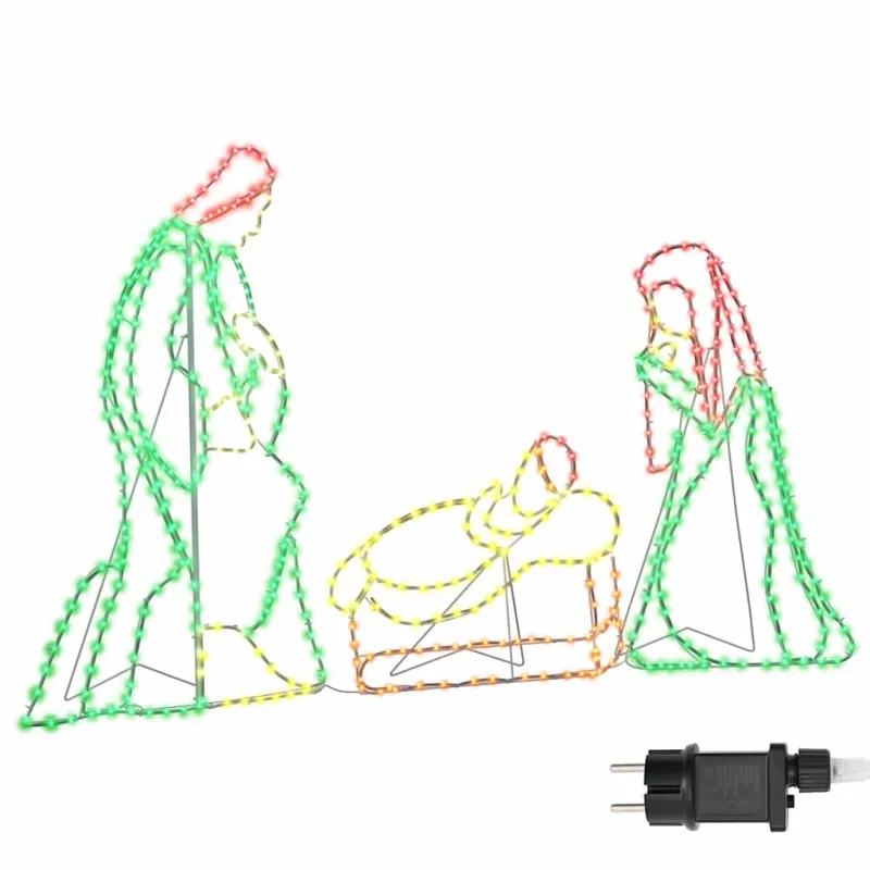 Apšviesta nativities scena Įvairiaspalvis 112 x 71,5 cm PVC