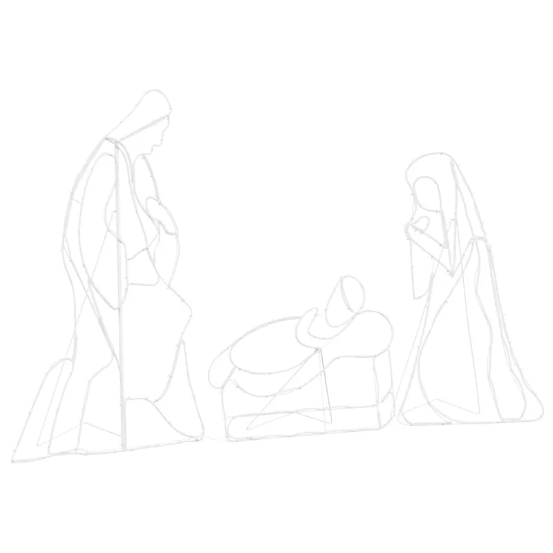 Apšviesta nativities scena Įvairiaspalvis 112 x 71,5 cm PVC