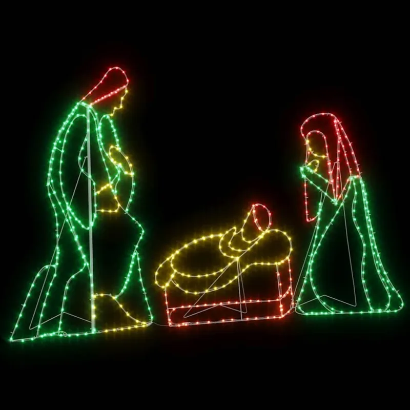 Apšviesta nativities scena Įvairiaspalvis 112 x 71,5 cm PVC