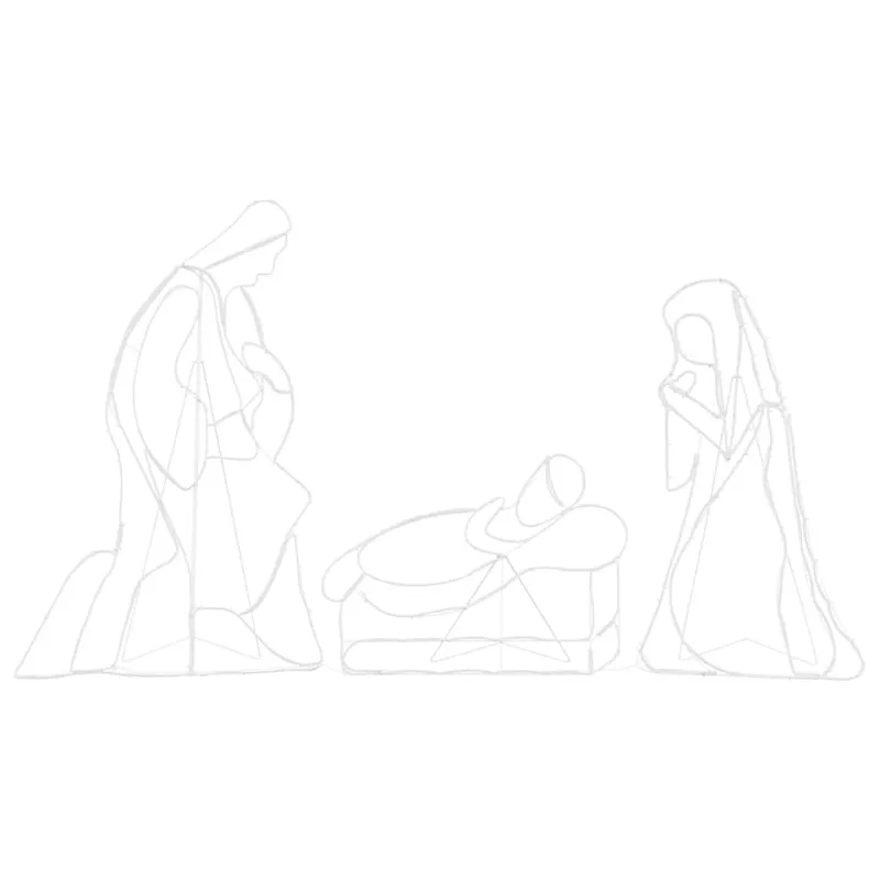 Apšviesta nativities scena Įvairiaspalvis 112 x 71,5 cm PVC