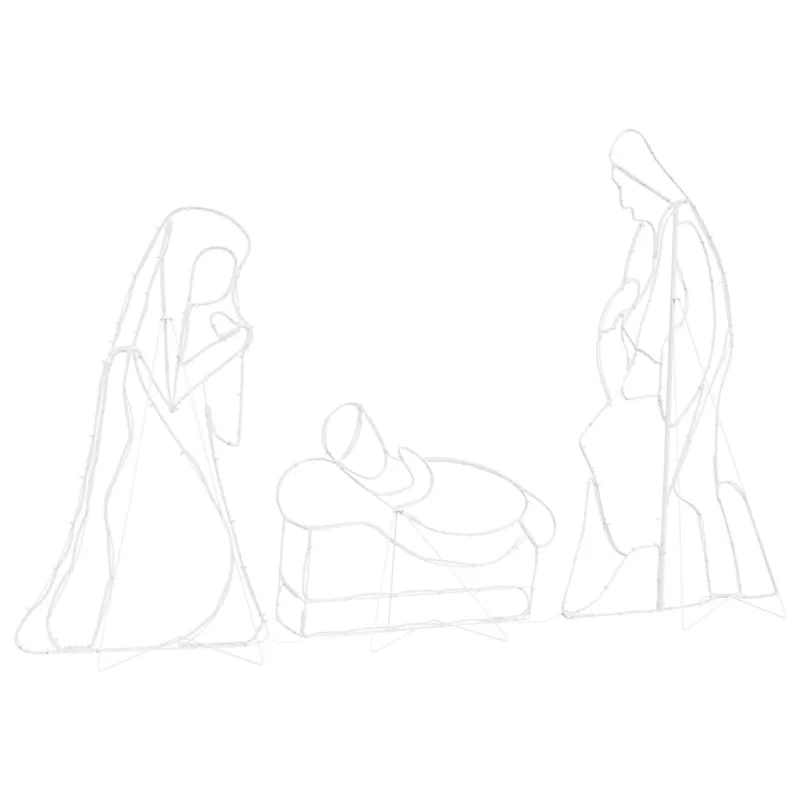 Apšviesta nativities scena Įvairiaspalvis 112 x 71,5 cm PVC