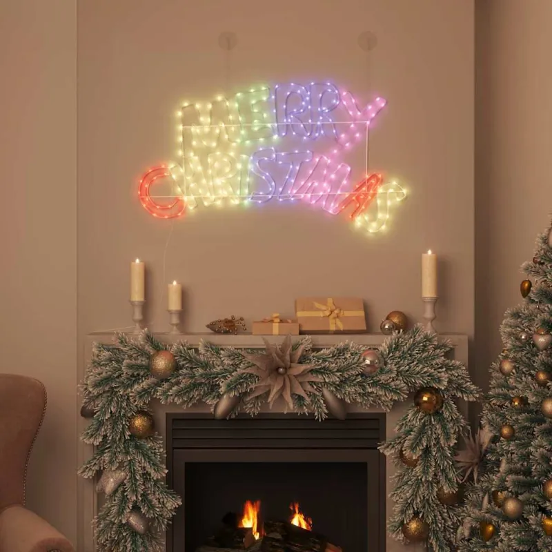 Kalėdų ženklas su 240 LED Įvairiaspalvis 99,5 x 54 cm PVC
