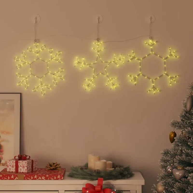 Kalėdų snaigė su 252 LED Šilta balta 44,5 x 38 cm PVC