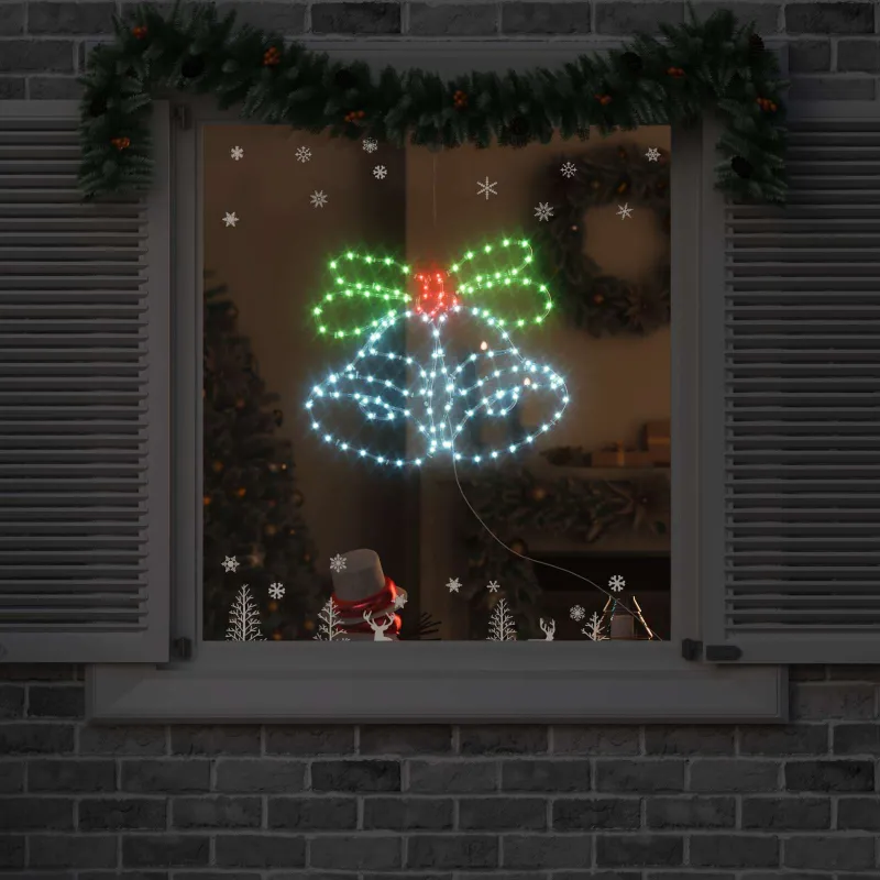 Kalėdų varpelis su 144 LED Įvairiaspalvis 57 x 47,5 cm PVC