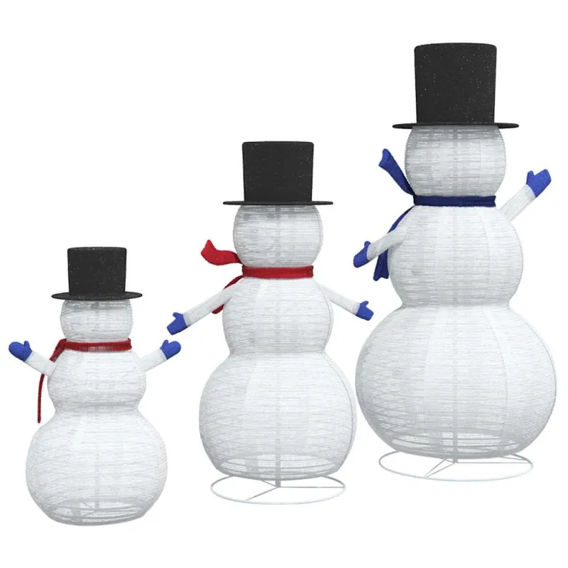 Kalėdų Snieguolių Šeima su 270 LED 3 pcs Šilta balta audinys