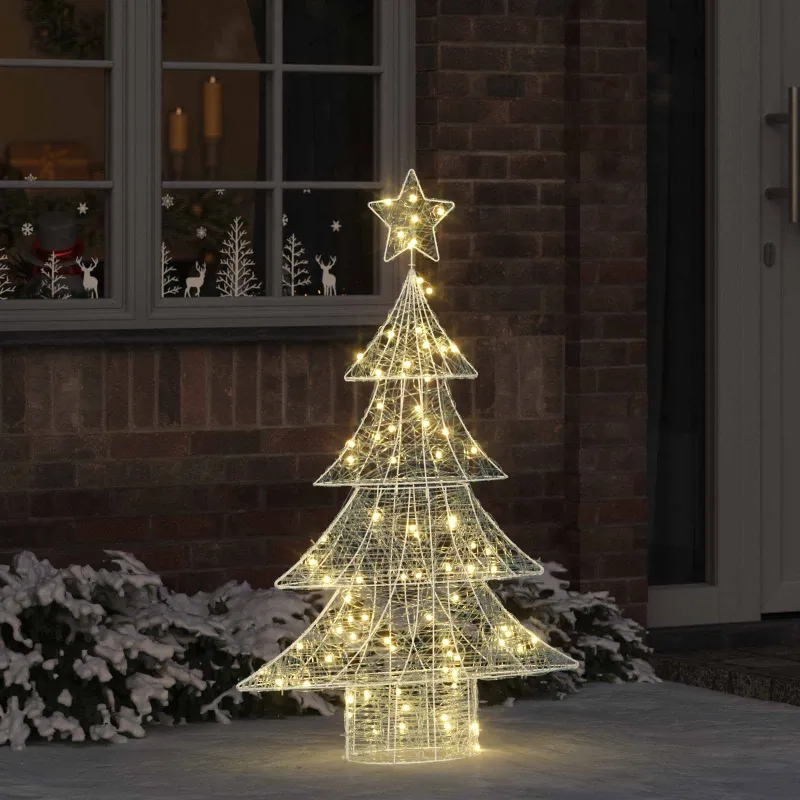Kalėdų eglutė su 100 LED Šilta balta 120 cm Akrilas