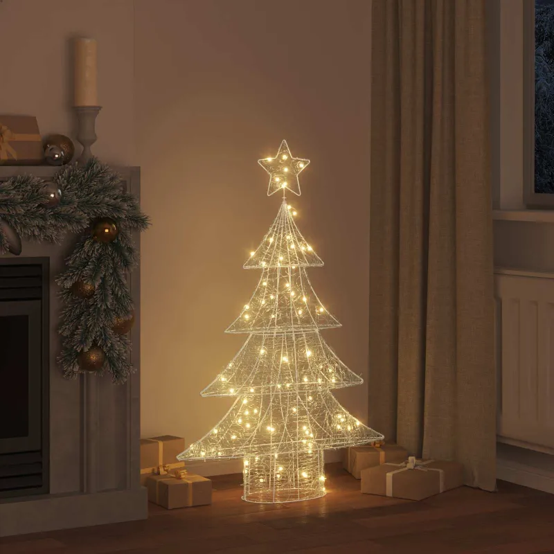 Kalėdų eglutė su 100 LED Šilta balta 120 cm Akrilas