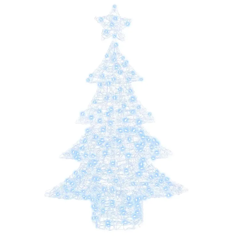 Kalėdų eglutė su 100 LED Šalta balta 120 cm Akrilas