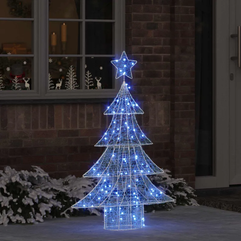 Kalėdų eglutė su 100 LED Mėlyna 120 cm Akrilas