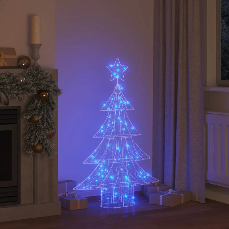 Kalėdų eglutė su 100 LED Mėlyna 120 cm Akrilas