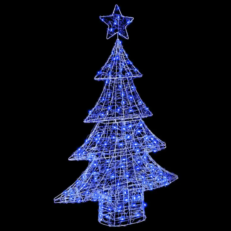 Kalėdų eglutė su 100 LED Mėlyna 120 cm Akrilas