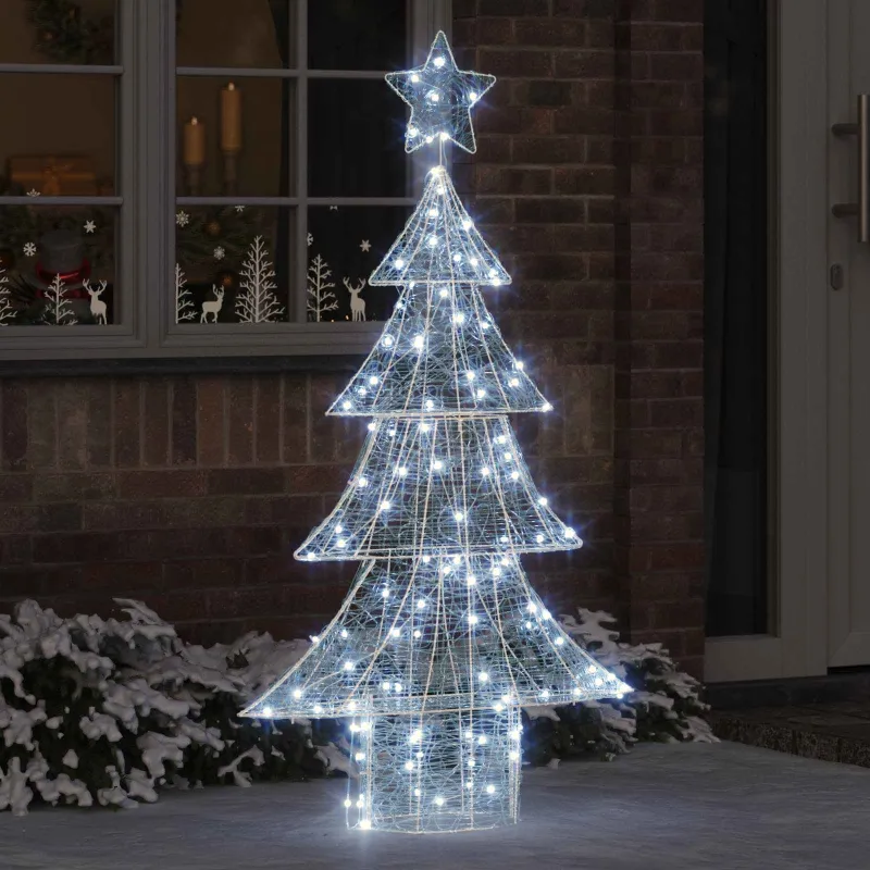 Kalėdų eglutė su 160 LED Šalta balta 150 cm Akrilas
