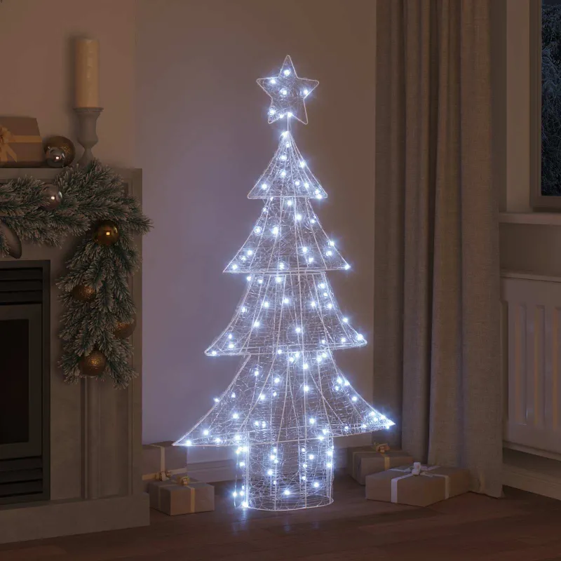 Kalėdų eglutė su 160 LED Šalta balta 150 cm Akrilas