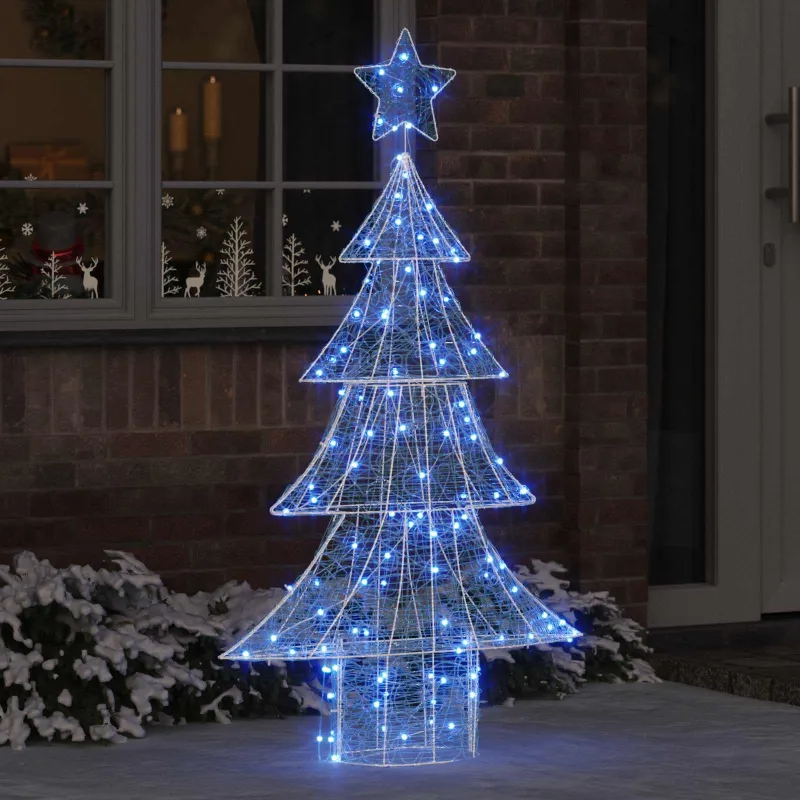 Kalėdų eglutė su 160 LED Mėlyna 150 cm Akrilas