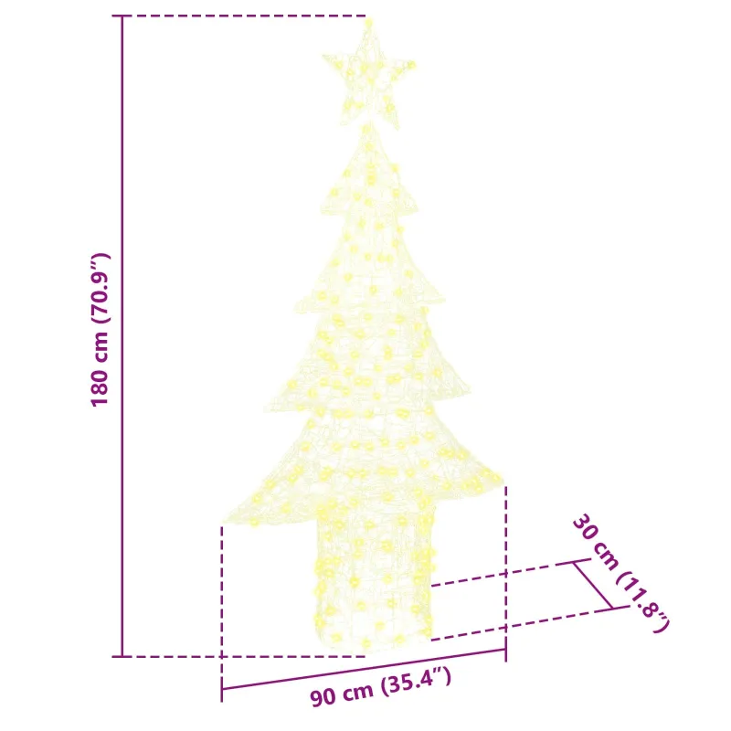 Kalėdų eglutė su 240 LED Šilta balta 150 cm Akrilas