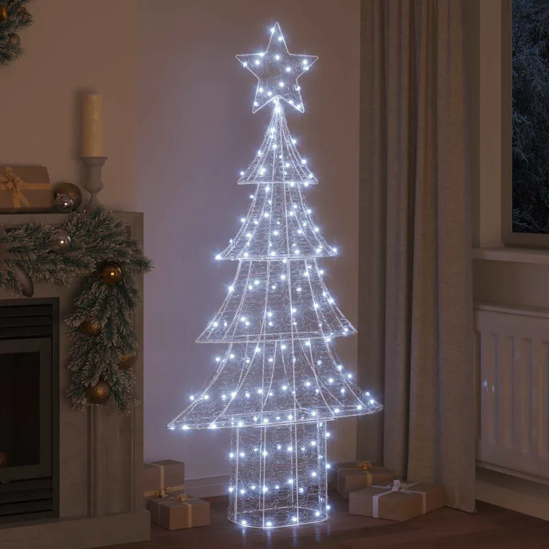 Kalėdų eglutė su 240 LED Šalta balta 180 cm Akrilas