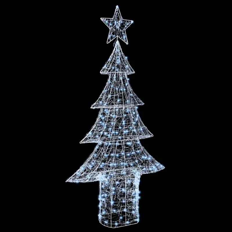 Kalėdų eglutė su 240 LED Šalta balta 180 cm Akrilas